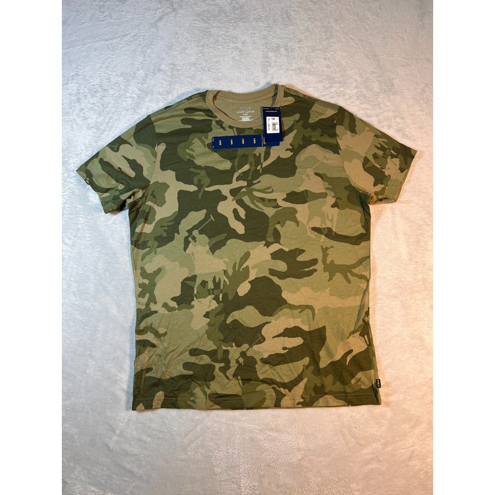 Polo Ralph Lauren Men's Green Multi Camo Graphic Crew-Neck Sleep T-Shirt Large‎